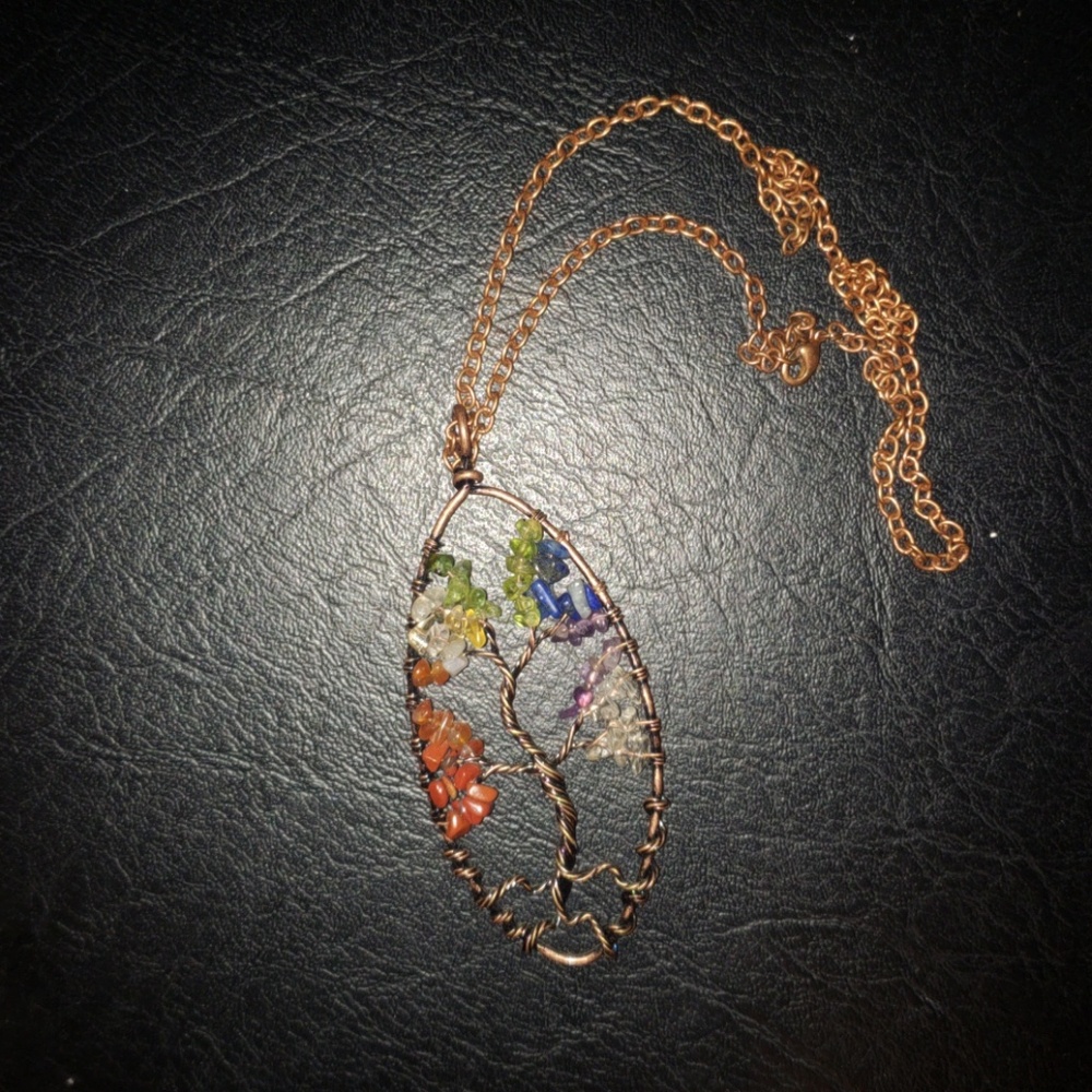 Colorful Tree of Life necklace